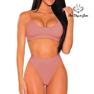 Pink Queen High Waist Cheeky Bikini Size XL